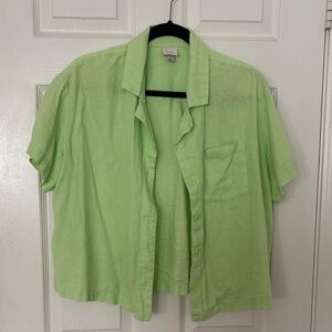 A New Day (target brand) Light/neon green Button Down Shirt